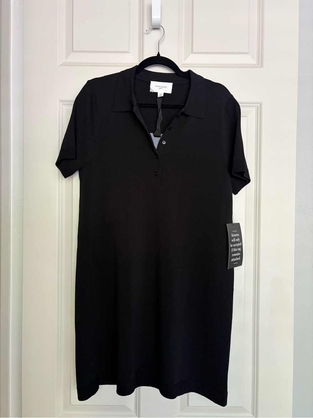 Pomander Place Classic Black Polo Shirt Dress